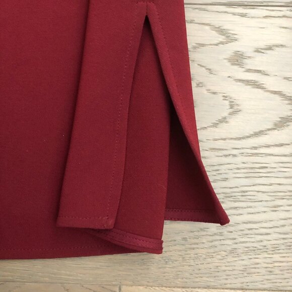 Theory Talniza Admiral Crepe Mock Hi Neckline Top Burgundy Red Sz Petite - XS - Picture 6 of 12